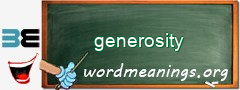 WordMeaning blackboard for generosity